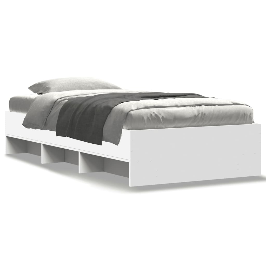 Bedframe bewerkt hout wit 90x190 cm is nu te koop bij PeponiXL, paradijselijk wonen!