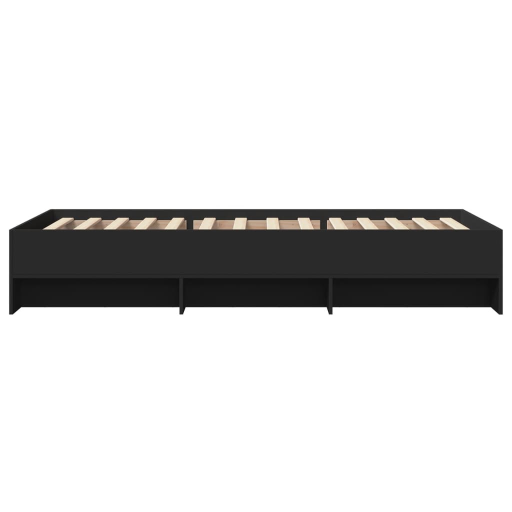 Bedframe bewerkt hout zwart 90x190 cm is nu te koop bij PeponiXL, paradijselijk wonen!
