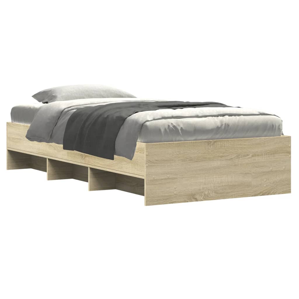 Bedframe zonder matras hout sonoma eikenkleurig 90x190 cm is nu te koop bij PeponiXL, paradijselijk wonen!