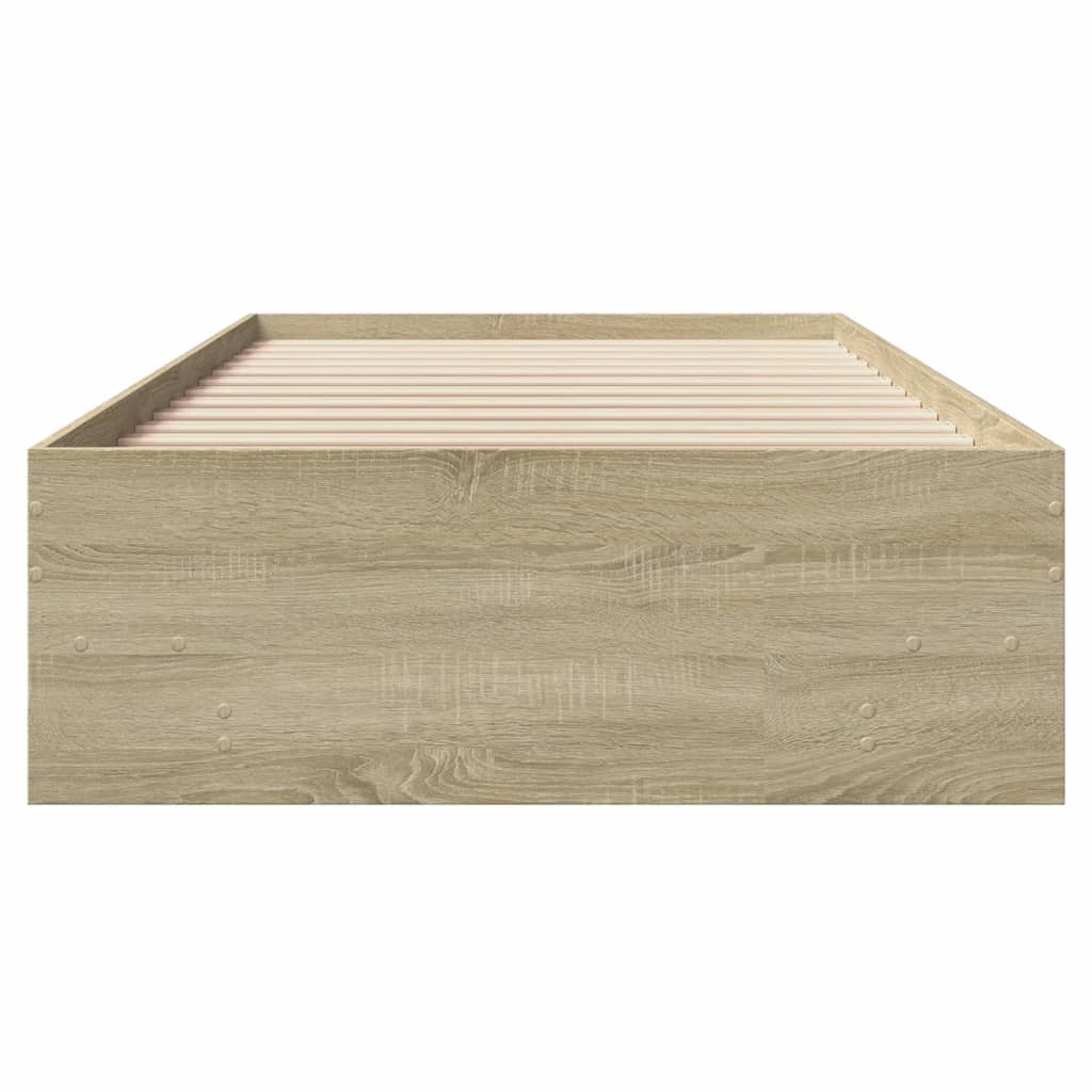 Bedframe zonder matras hout sonoma eikenkleurig 90x190 cm is nu te koop bij PeponiXL, paradijselijk wonen!
