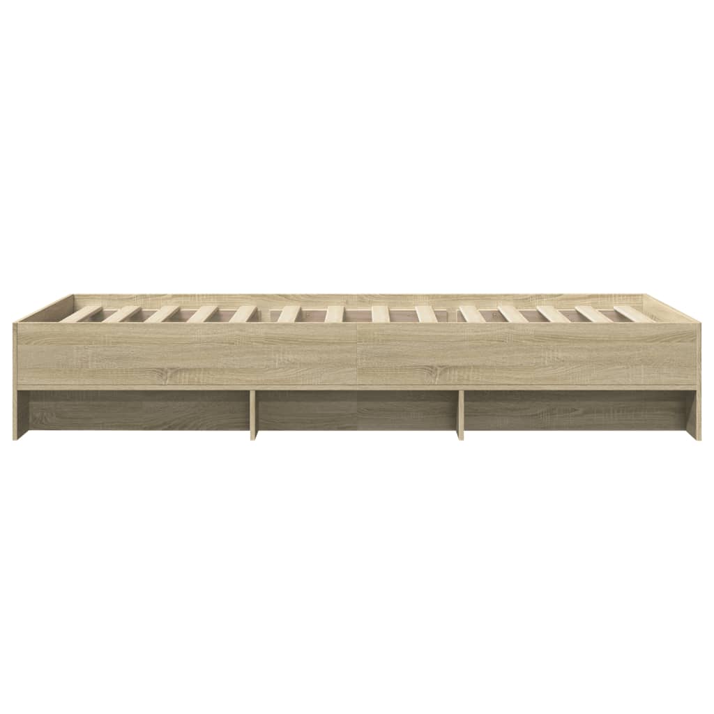 Bedframe zonder matras hout sonoma eikenkleurig 90x190 cm is nu te koop bij PeponiXL, paradijselijk wonen!