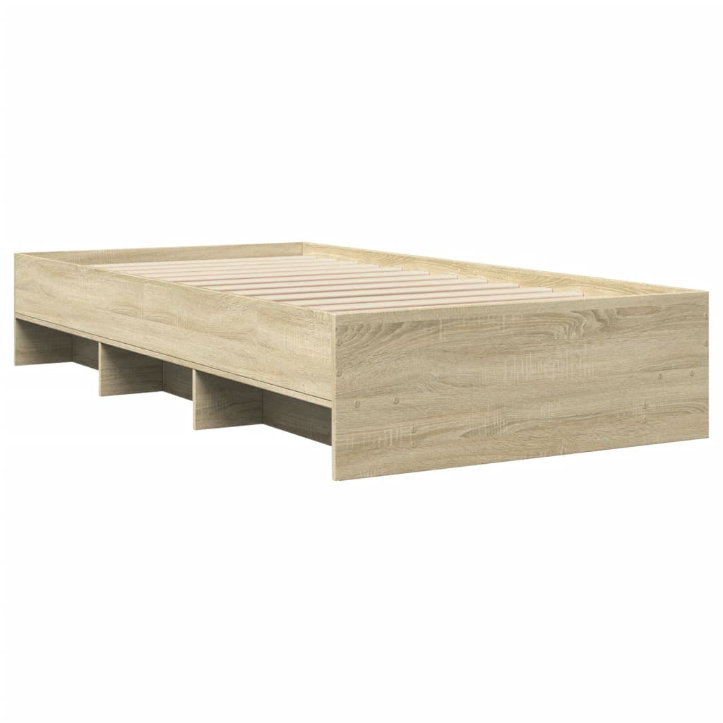 Bedframe zonder matras hout sonoma eikenkleurig 90x190 cm is nu te koop bij PeponiXL, paradijselijk wonen!