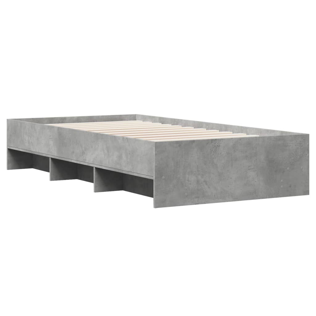 Bedframe bewerkt hout betongrijs 90x190 cm is nu te koop bij PeponiXL, paradijselijk wonen!