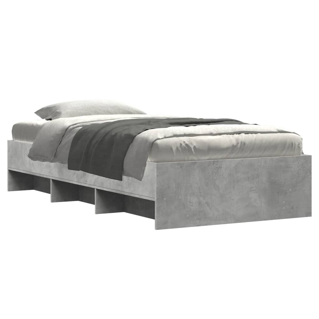 Bedframe bewerkt hout betongrijs 90x190 cm is nu te koop bij PeponiXL, paradijselijk wonen!
