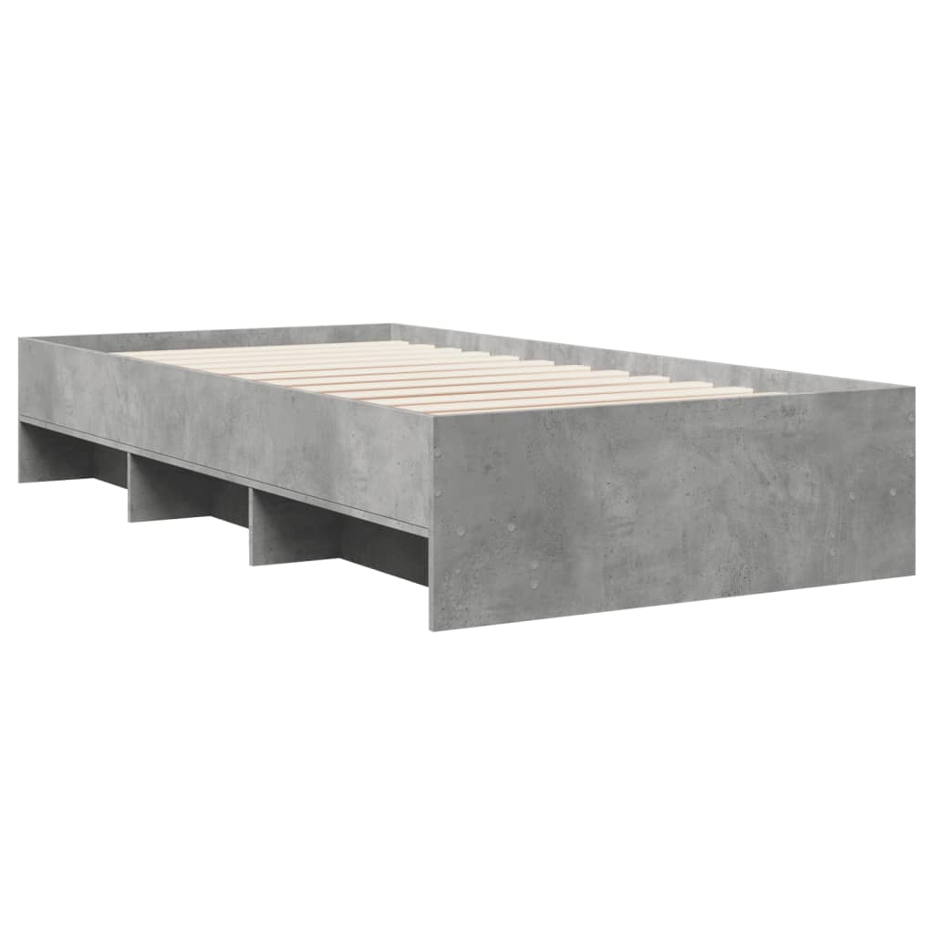 Bedframe bewerkt hout betongrijs 90x190 cm is nu te koop bij PeponiXL, paradijselijk wonen!