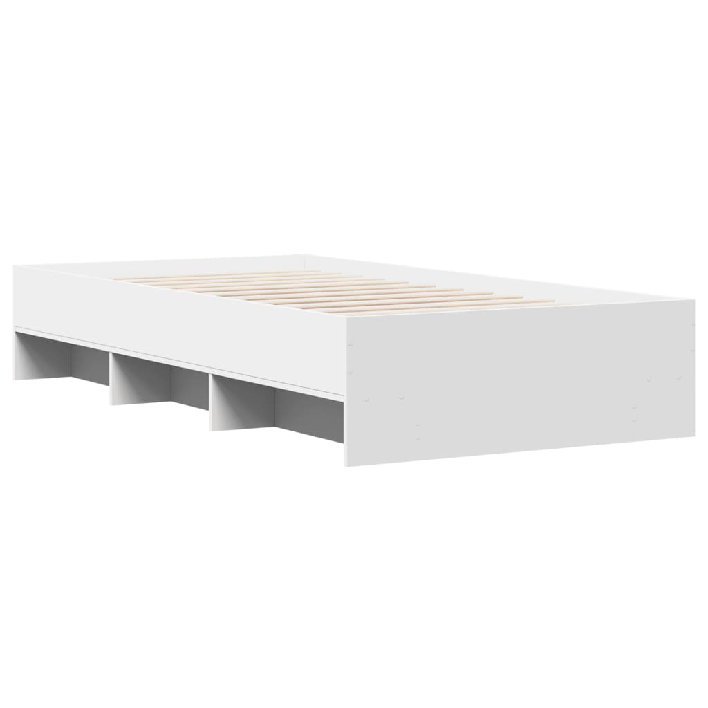 Bedframe bewerkt hout wit 75x190 cm is nu te koop bij PeponiXL, paradijselijk wonen!