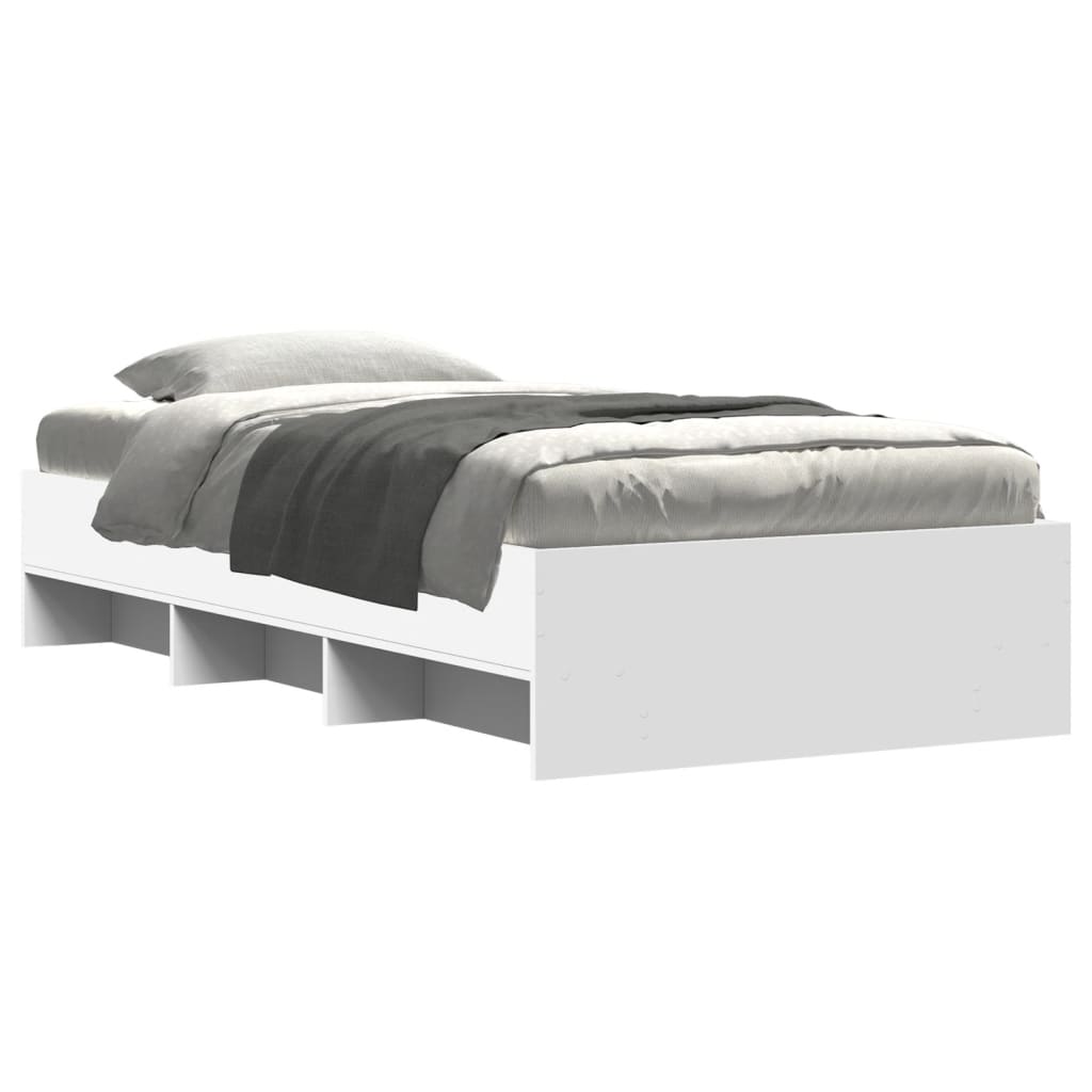 Bedframe bewerkt hout wit 75x190 cm is nu te koop bij PeponiXL, paradijselijk wonen!