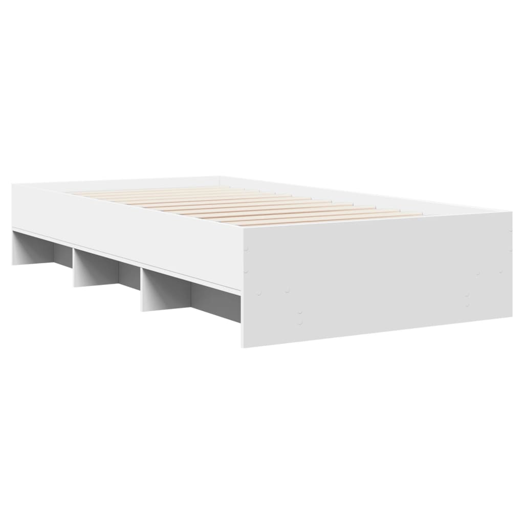 Bedframe bewerkt hout wit 75x190 cm is nu te koop bij PeponiXL, paradijselijk wonen!