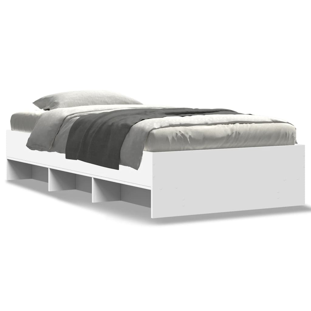 Bedframe bewerkt hout wit 75x190 cm is nu te koop bij PeponiXL, paradijselijk wonen!