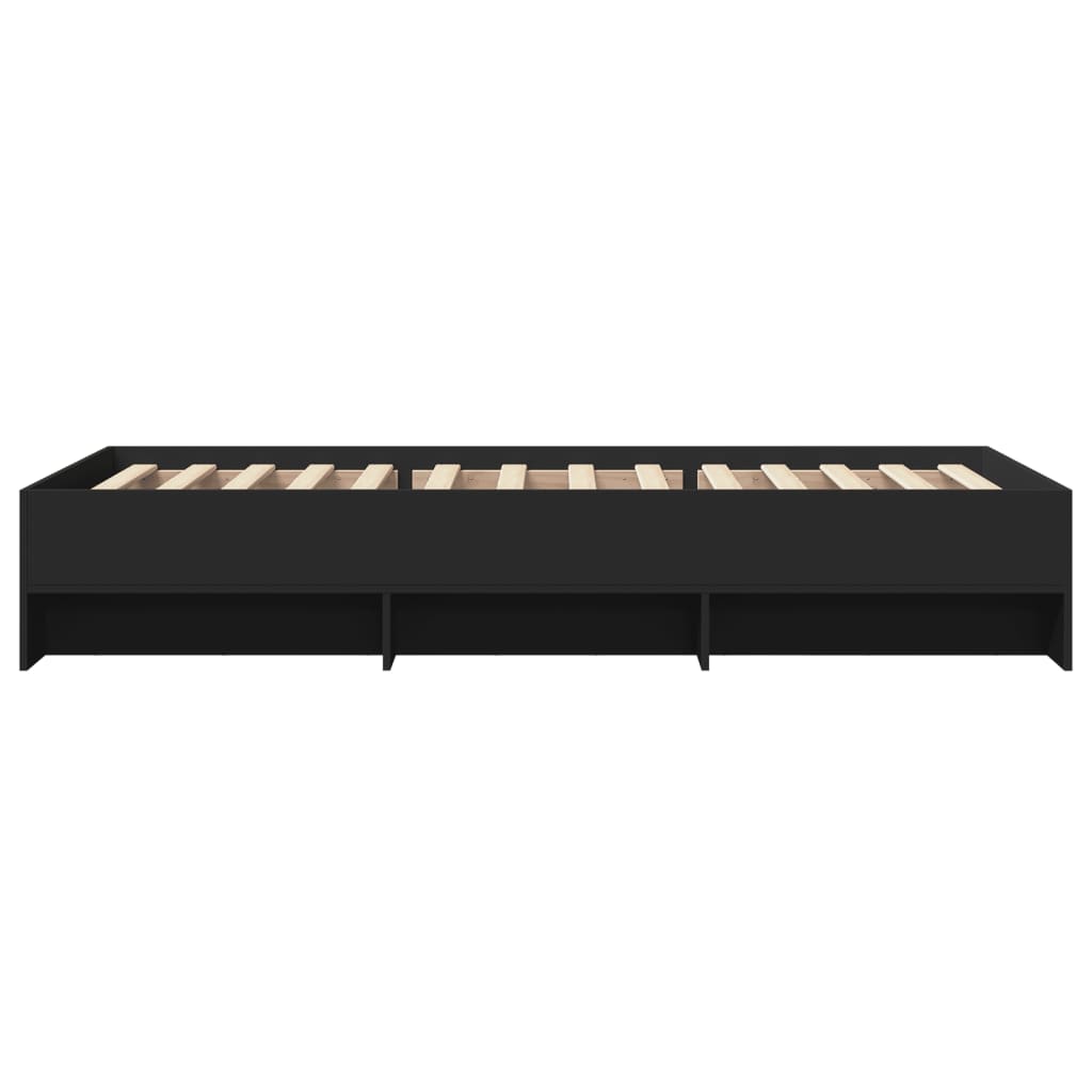 Bedframe bewerkt hout zwart 75x190 cm is nu te koop bij PeponiXL, paradijselijk wonen!