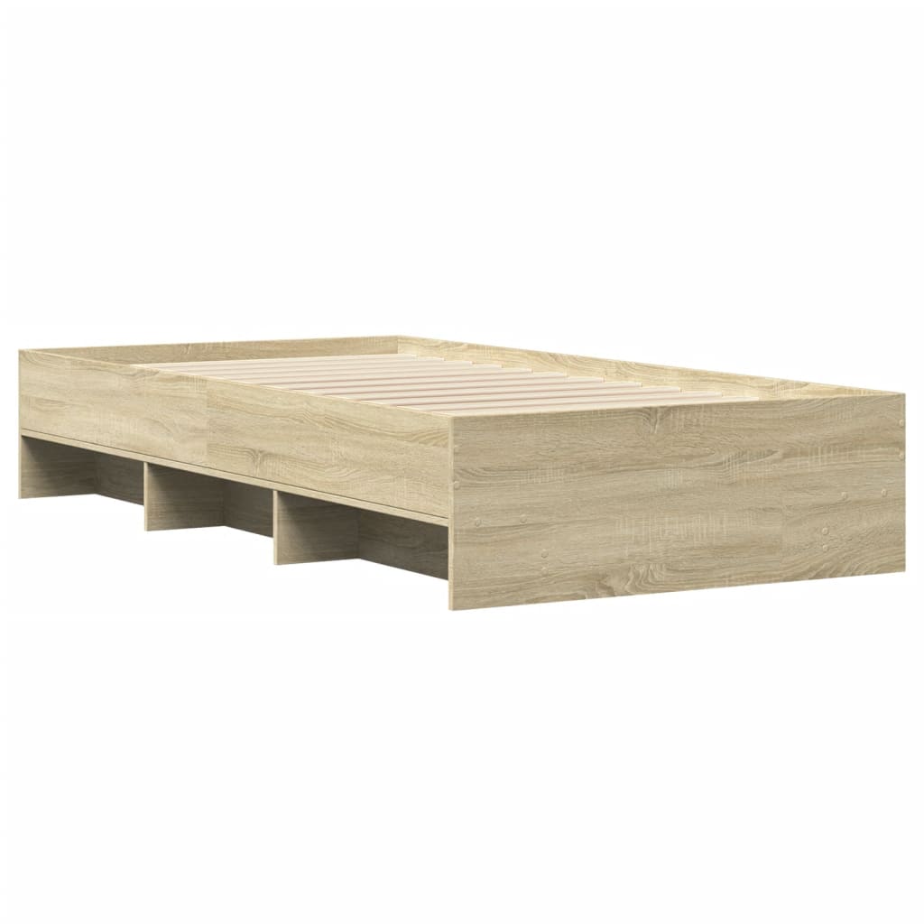 Bedframe zonder matras hout sonoma eikenkleurig 75x190 cm is nu te koop bij PeponiXL, paradijselijk wonen!
