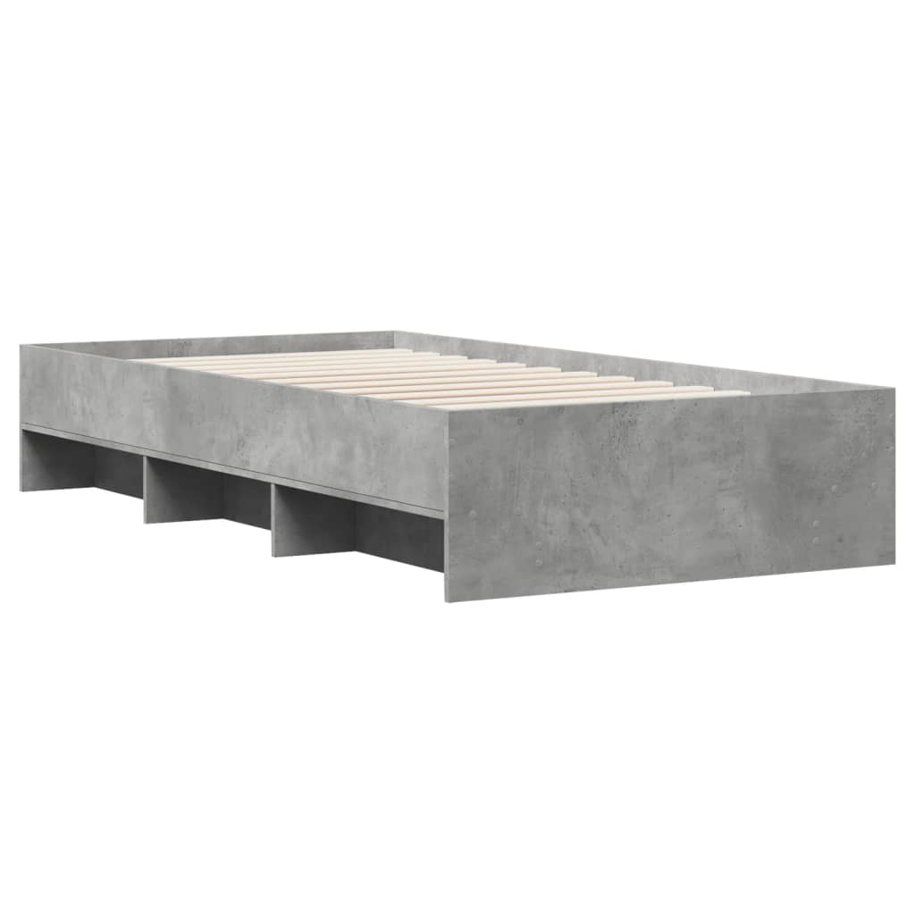 Bedframe bewerkt hout betongrijs 75x190 cm is nu te koop bij PeponiXL, paradijselijk wonen!