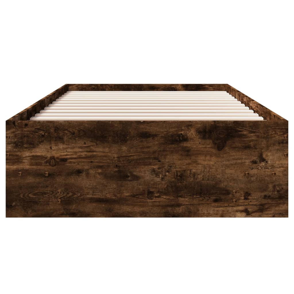 Bedframe zonder matras hout gerookt eikenkleurig 75x190 cm is nu te koop bij PeponiXL, paradijselijk wonen!