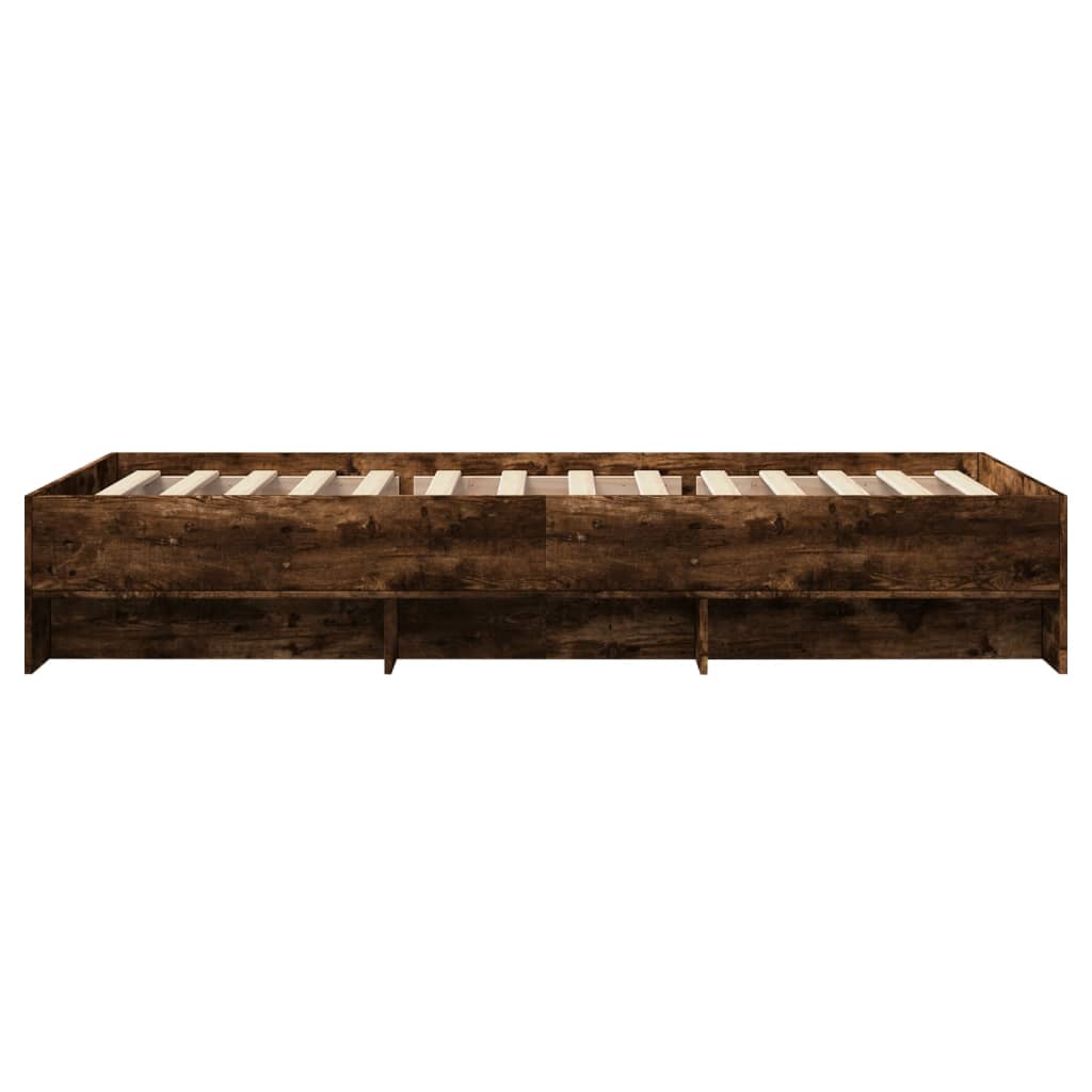 Bedframe zonder matras hout gerookt eikenkleurig 75x190 cm is nu te koop bij PeponiXL, paradijselijk wonen!