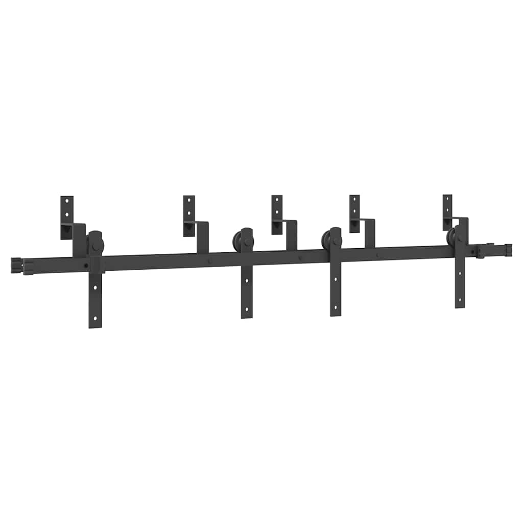 Doos met onderdelen voor schuifdeur 183 cm staal zwart is nu te koop bij PeponiXL, paradijselijk wonen!