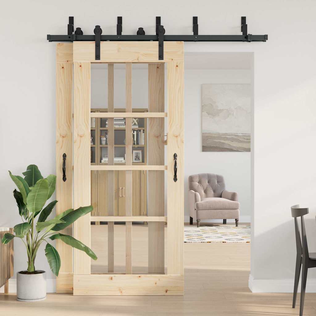 Doos met onderdelen voor schuifdeur 183 cm staal zwart is nu te koop bij PeponiXL, paradijselijk wonen!