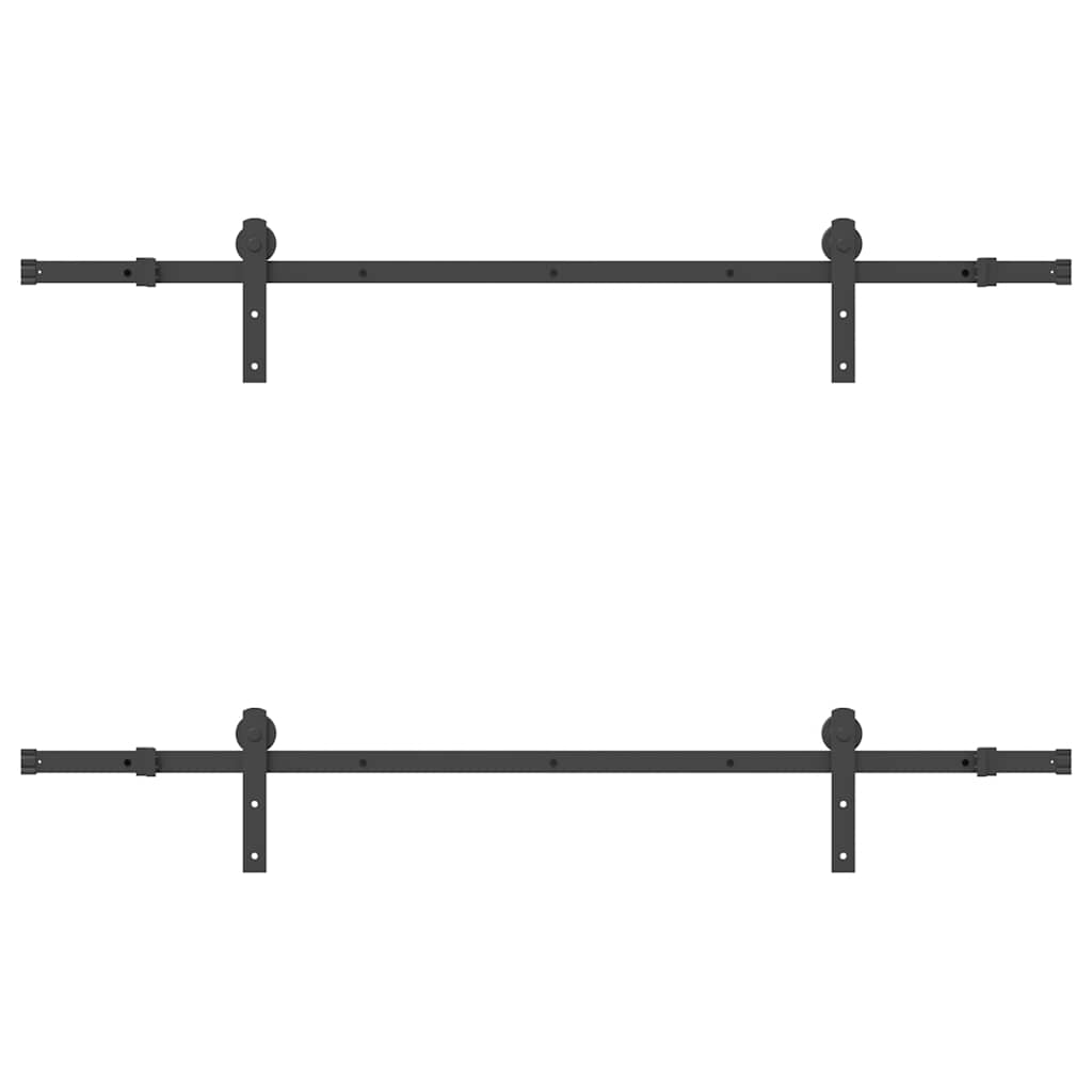 Doos met onderdelen voor schuifdeur 183 cm staal zwart is nu te koop bij PeponiXL, paradijselijk wonen!