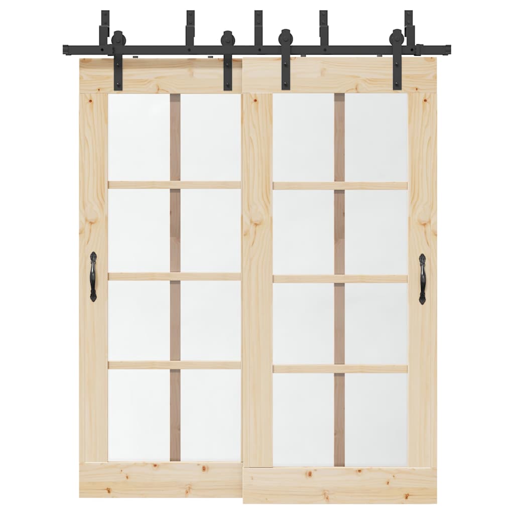 Doos met onderdelen voor schuifdeur 183 cm staal zwart is nu te koop bij PeponiXL, paradijselijk wonen!