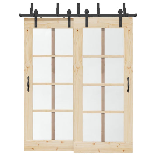 Doos met onderdelen voor schuifdeur 183 cm staal zwart is nu te koop bij PeponiXL, paradijselijk wonen!