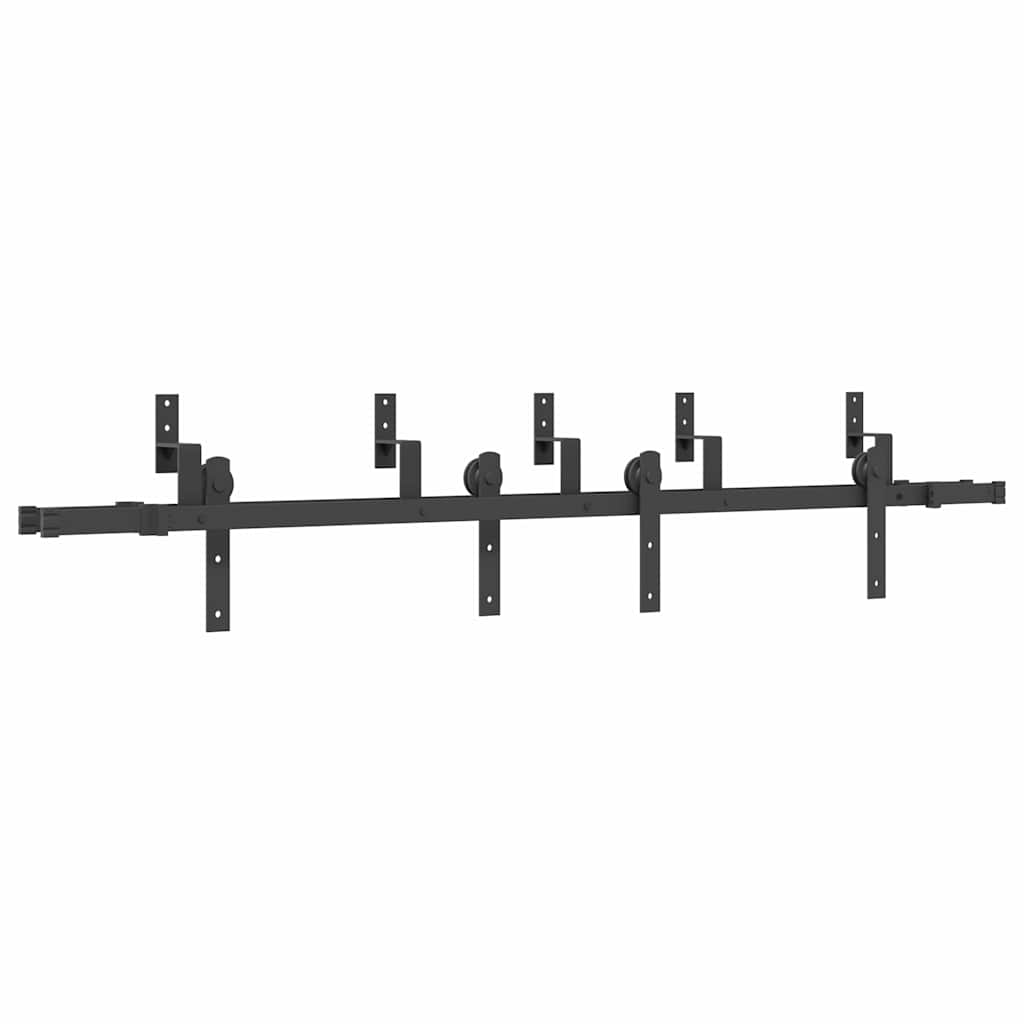 Doos met onderdelen voor schuifdeur 200 cm staal zwart is nu te koop bij PeponiXL, paradijselijk wonen!