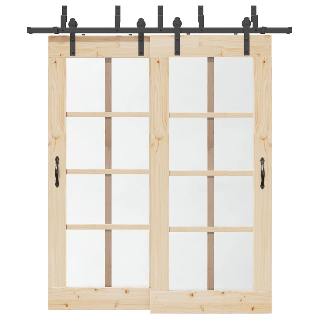 Doos met onderdelen voor schuifdeur 200 cm staal zwart is nu te koop bij PeponiXL, paradijselijk wonen!