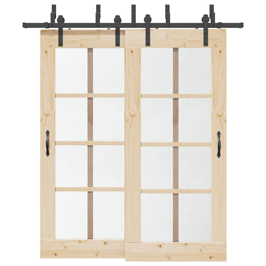 Doos met onderdelen voor schuifdeur 200 cm staal zwart is nu te koop bij PeponiXL, paradijselijk wonen!