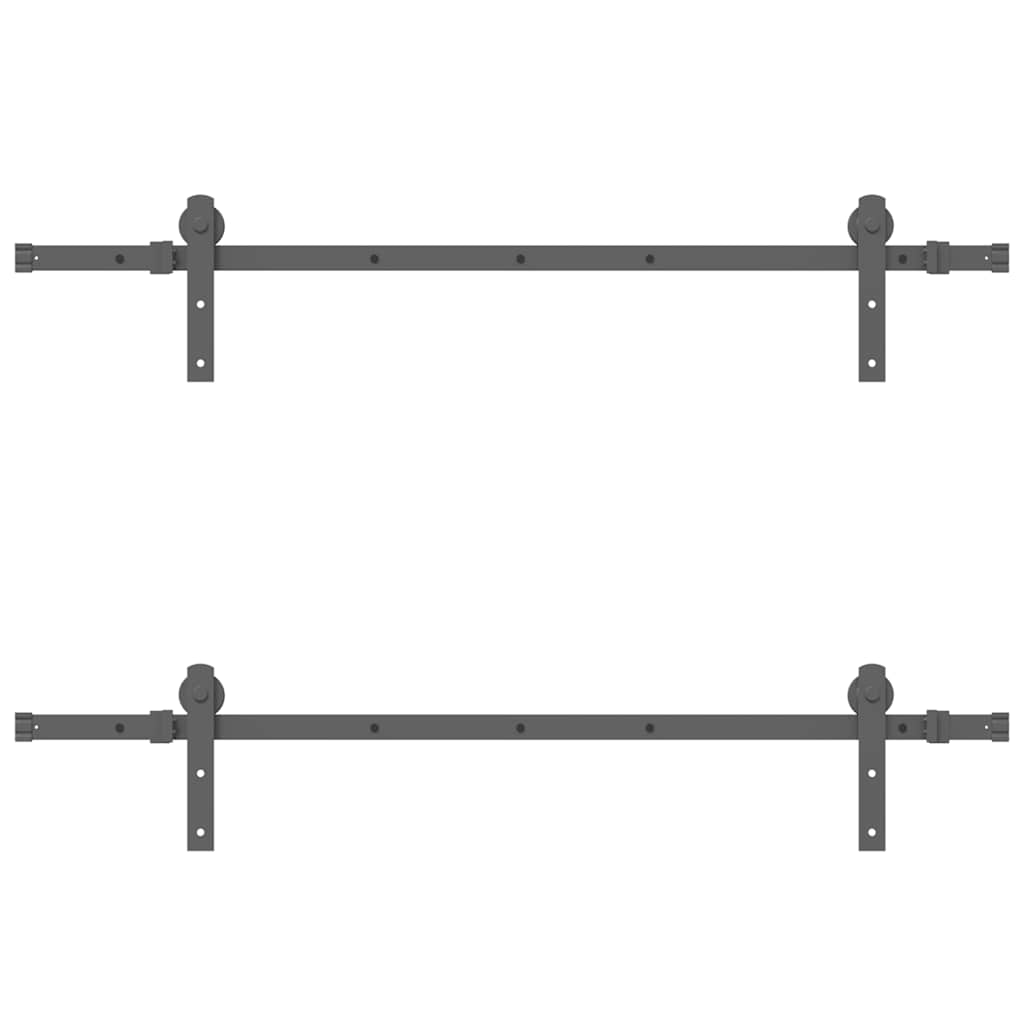 Doos met onderdelen voor schuifdeur 152,5 cm staal zwart is nu te koop bij PeponiXL, paradijselijk wonen!