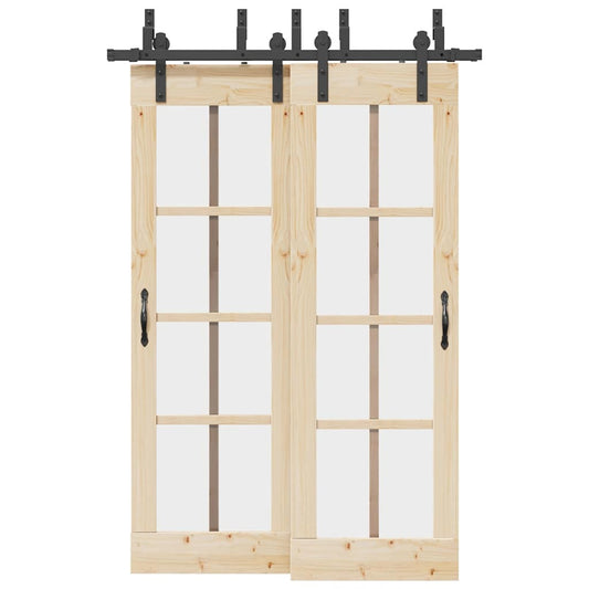 Doos met onderdelen voor schuifdeur 152,5 cm staal zwart is nu te koop bij PeponiXL, paradijselijk wonen!