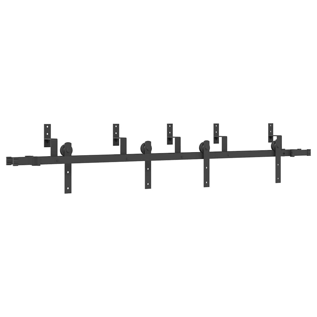 Doos met onderdelen voor schuifdeur 213,5 cm staal zwart is nu te koop bij PeponiXL, paradijselijk wonen!