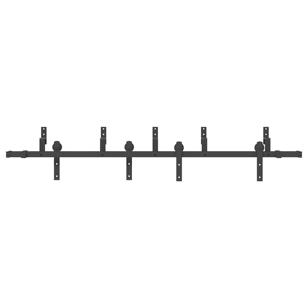 Doos met onderdelen voor schuifdeur 213,5 cm staal zwart is nu te koop bij PeponiXL, paradijselijk wonen!