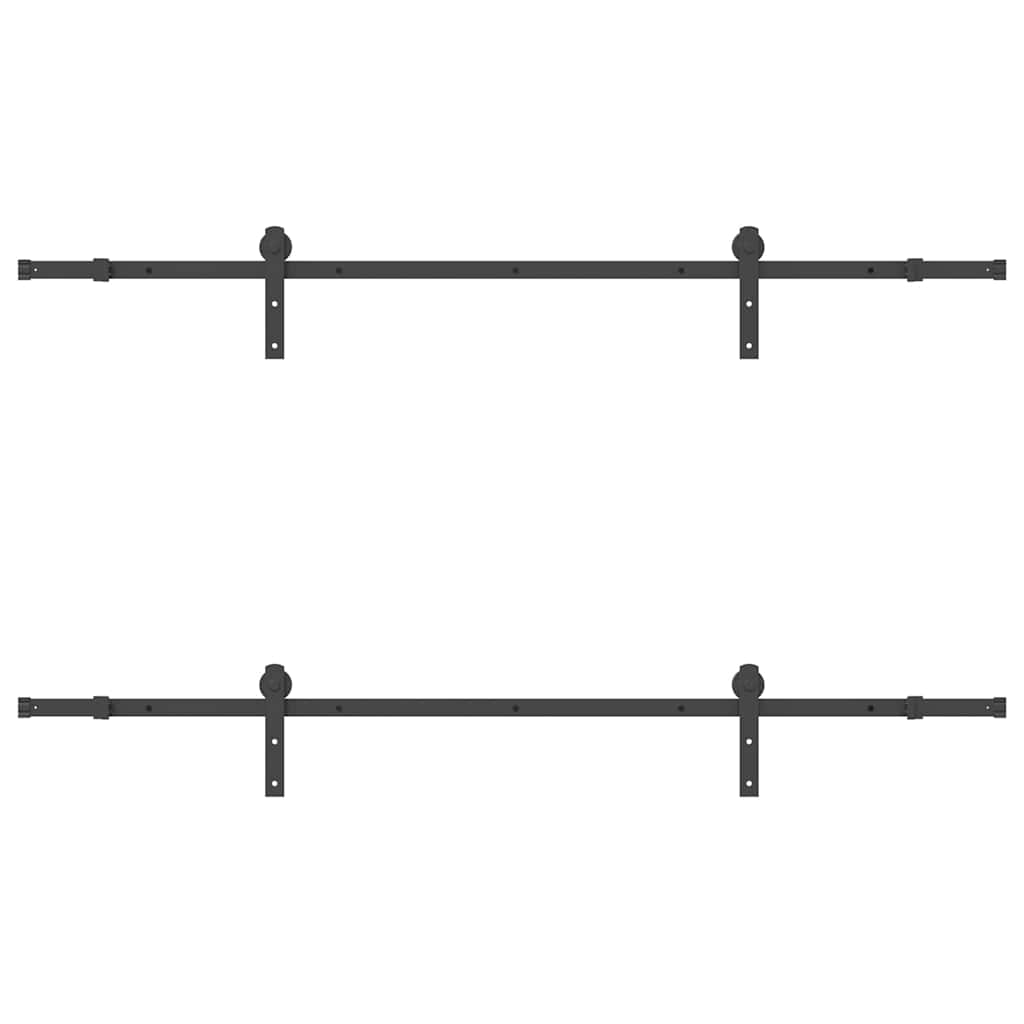 Doos met onderdelen voor schuifdeur 213,5 cm staal zwart is nu te koop bij PeponiXL, paradijselijk wonen!