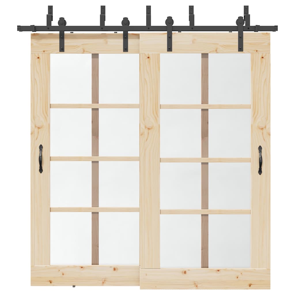 Doos met onderdelen voor schuifdeur 213,5 cm staal zwart is nu te koop bij PeponiXL, paradijselijk wonen!