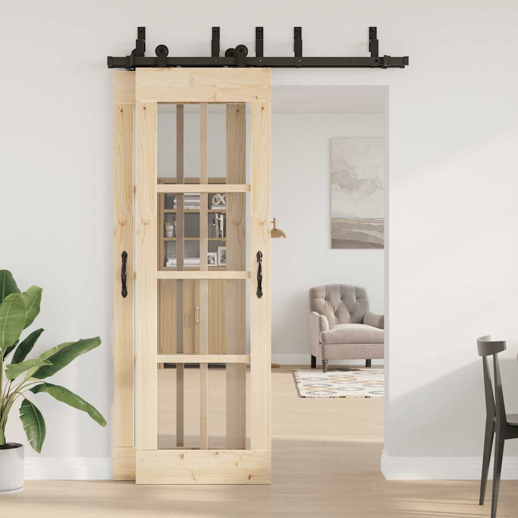 Doos met onderdelen voor schuifdeur 152,5 cm staal zwart is nu te koop bij PeponiXL, paradijselijk wonen!