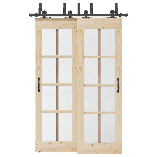 Doos met onderdelen voor schuifdeur 152,5 cm staal zwart is nu te koop bij PeponiXL, paradijselijk wonen!