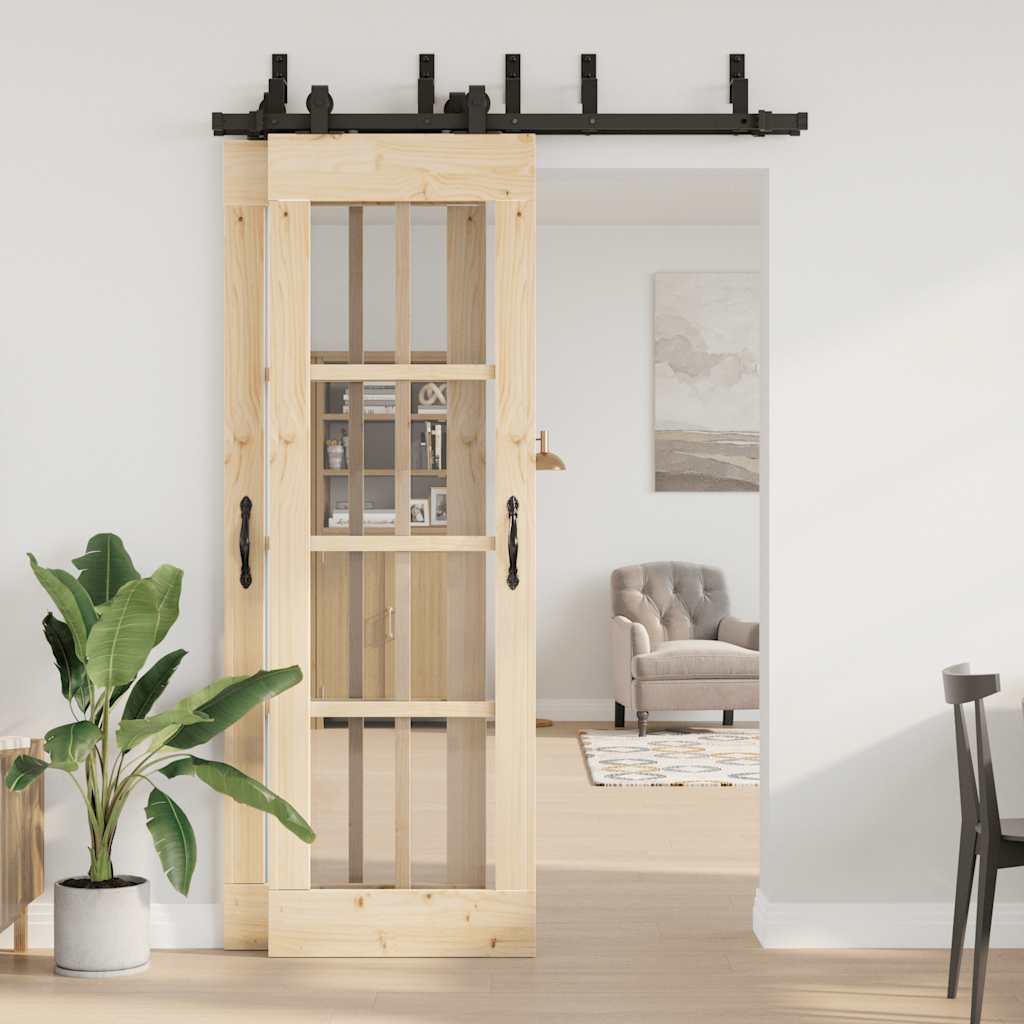 Doos met onderdelen voor schuifdeur 152,5 cm staal zwart is nu te koop bij PeponiXL, paradijselijk wonen!