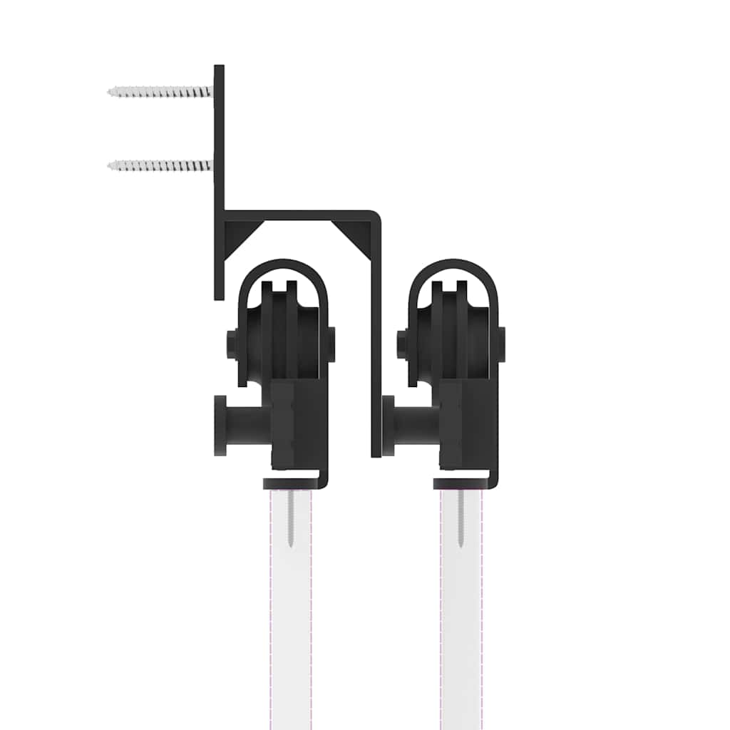 Doos met onderdelen voor schuifdeur 152,5 cm staal zwart is nu te koop bij PeponiXL, paradijselijk wonen!