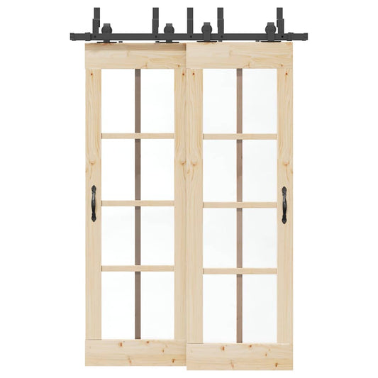 Doos met onderdelen voor schuifdeur 152,5 cm staal zwart is nu te koop bij PeponiXL, paradijselijk wonen!