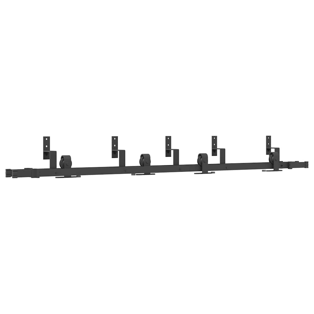 Doos met onderdelen voor schuifdeur 213,5 cm staal zwart is nu te koop bij PeponiXL, paradijselijk wonen!