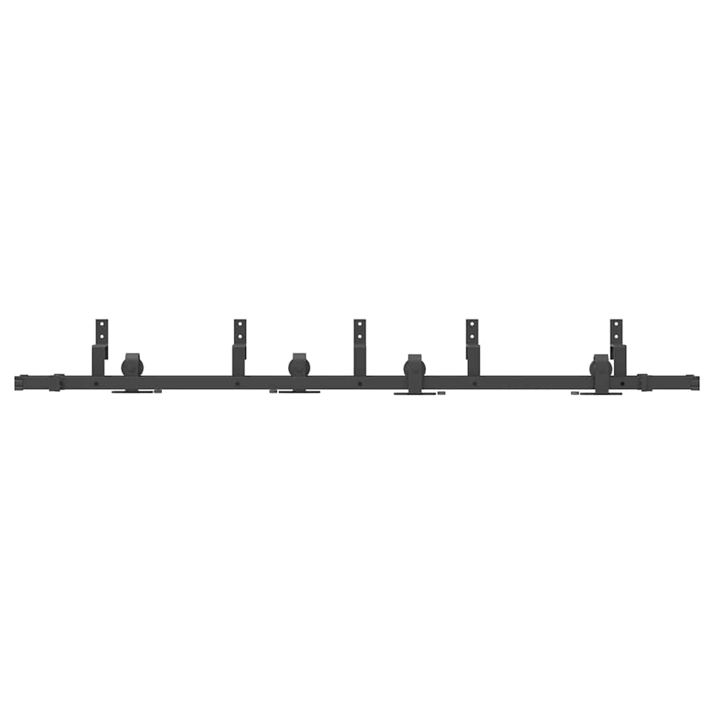 Doos met onderdelen voor schuifdeur 213,5 cm staal zwart is nu te koop bij PeponiXL, paradijselijk wonen!
