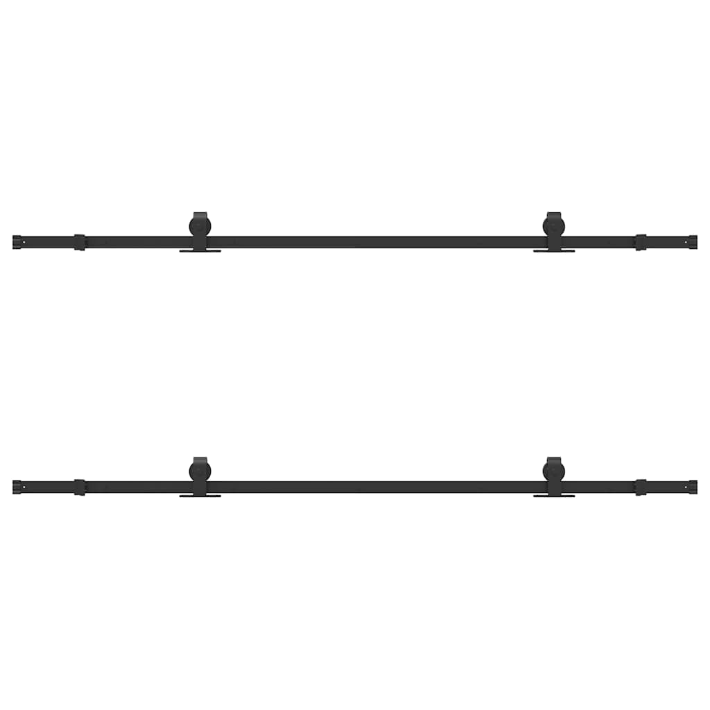 Doos met onderdelen voor schuifdeur 213,5 cm staal zwart is nu te koop bij PeponiXL, paradijselijk wonen!