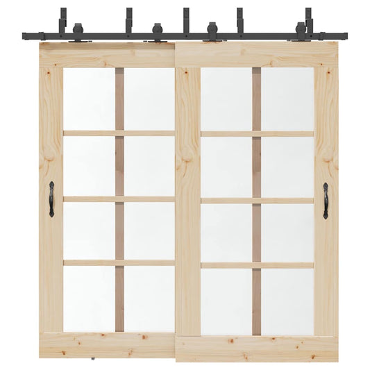 Doos met onderdelen voor schuifdeur 213,5 cm staal zwart is nu te koop bij PeponiXL, paradijselijk wonen!