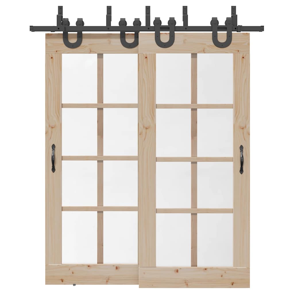 Doos met onderdelen voor schuifdeur 200 cm staal zwart is nu te koop bij PeponiXL, paradijselijk wonen!