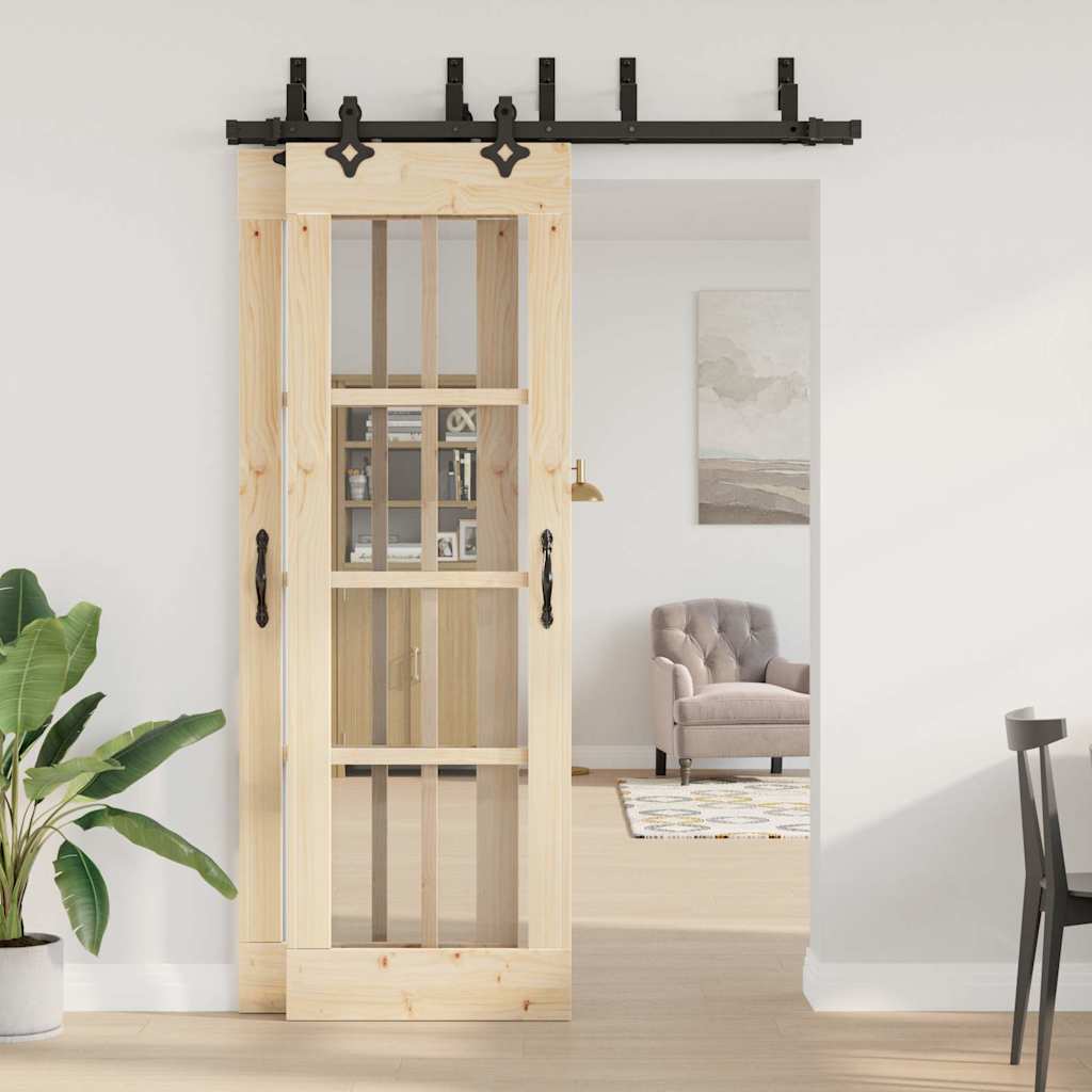 Doos met onderdelen voor schuifdeur 152,5 cm staal zwart is nu te koop bij PeponiXL, paradijselijk wonen!