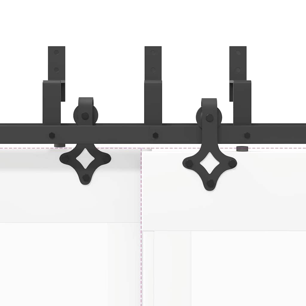 Doos met onderdelen voor schuifdeur 152,5 cm staal zwart is nu te koop bij PeponiXL, paradijselijk wonen!