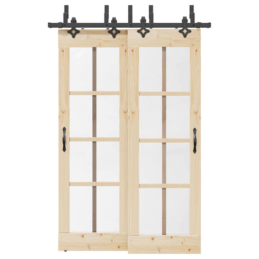 Doos met onderdelen voor schuifdeur 152,5 cm staal zwart is nu te koop bij PeponiXL, paradijselijk wonen!