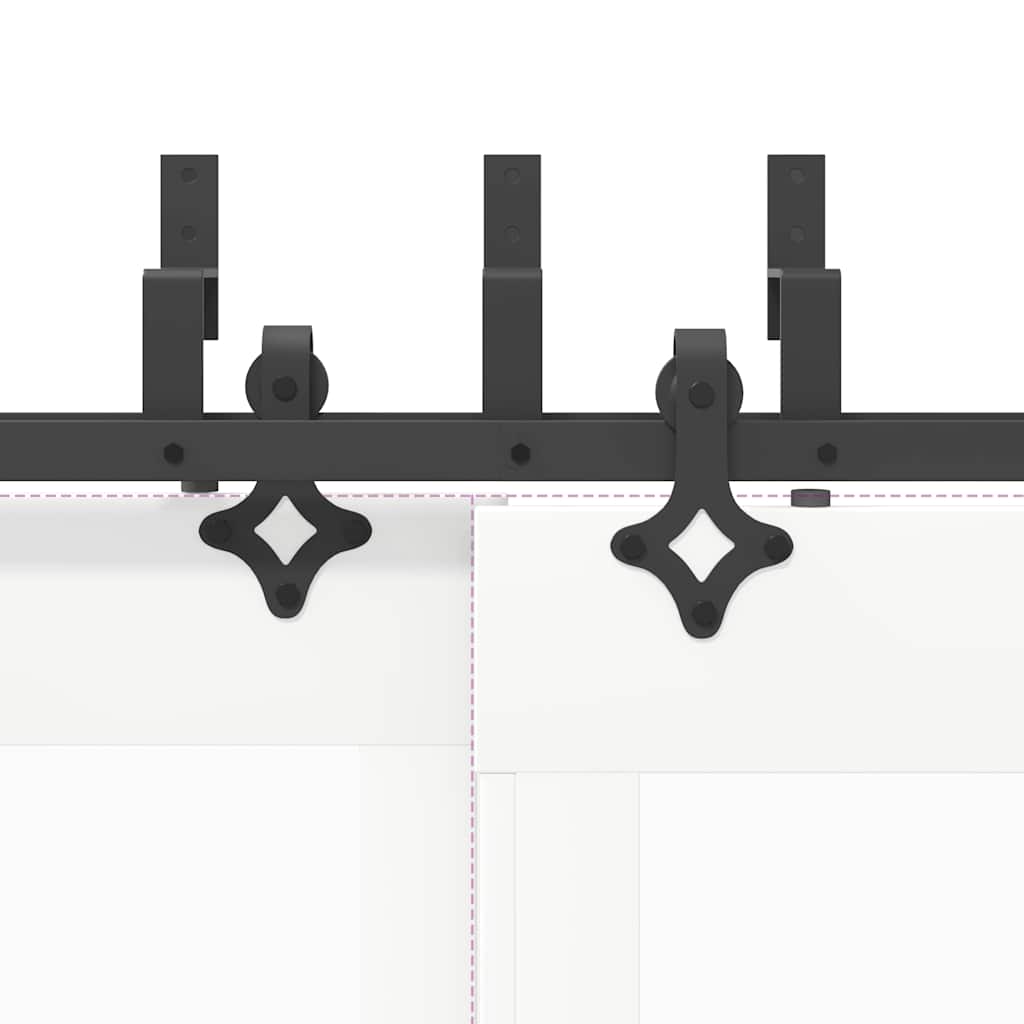 Doos met onderdelen voor schuifdeur 213,5 cm staal zwart is nu te koop bij PeponiXL, paradijselijk wonen!