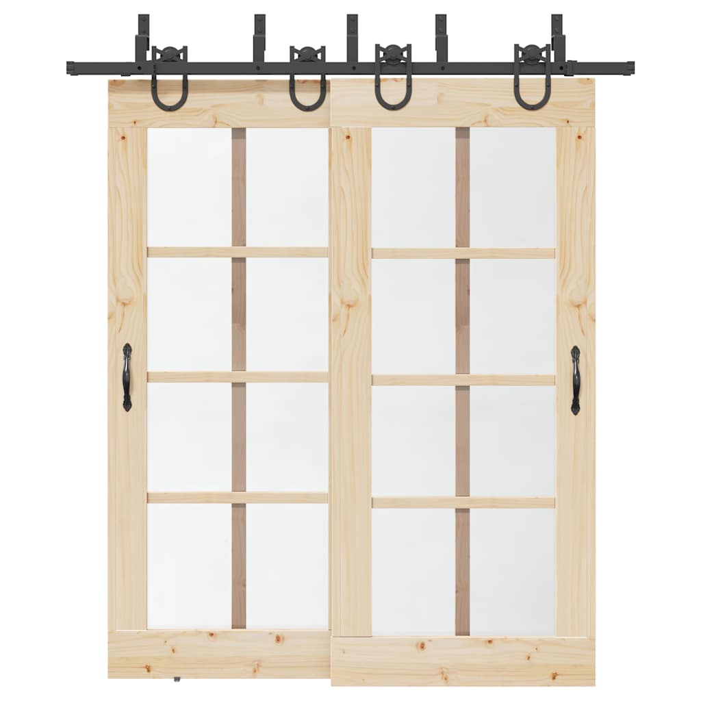 Doos met onderdelen voor schuifdeur 200 cm staal zwart is nu te koop bij PeponiXL, paradijselijk wonen!