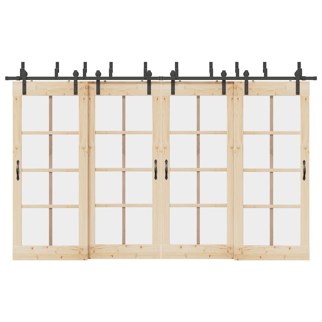 Doos met onderdelen voor schuifdeur 366 cm staal zwart is nu te koop bij PeponiXL, paradijselijk wonen!