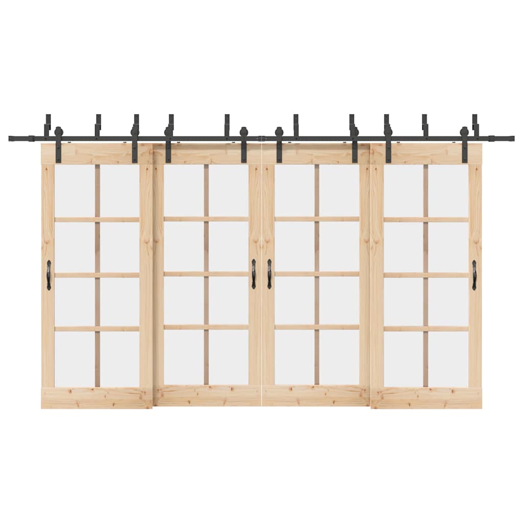 Doos met onderdelen voor schuifdeur 400 cm staal zwart is nu te koop bij PeponiXL, paradijselijk wonen!