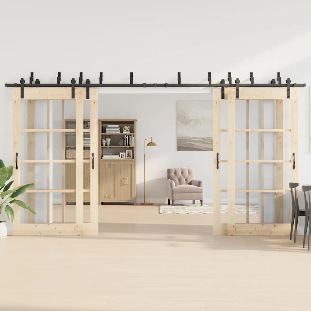 Doos met onderdelen voor schuifdeur 427 cm staal zwart is nu te koop bij PeponiXL, paradijselijk wonen!